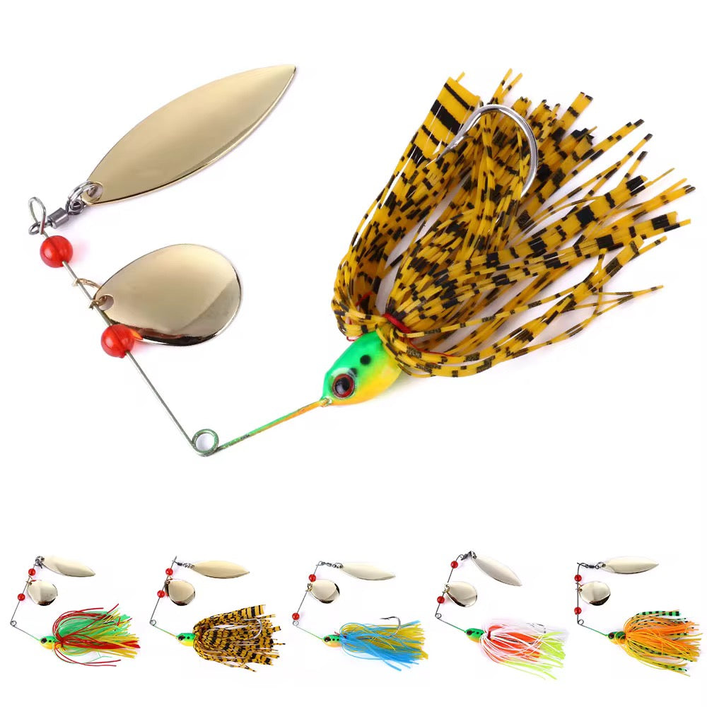 Spinnerbait Chatterbait Kunstköder Set – Silikon Skirt Spinner Köder Raubfisch