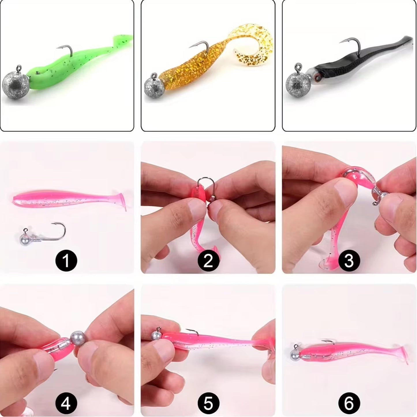 Jigkopf Set in Sortierbox – Jigheads mit Köderhalter für Gummifische