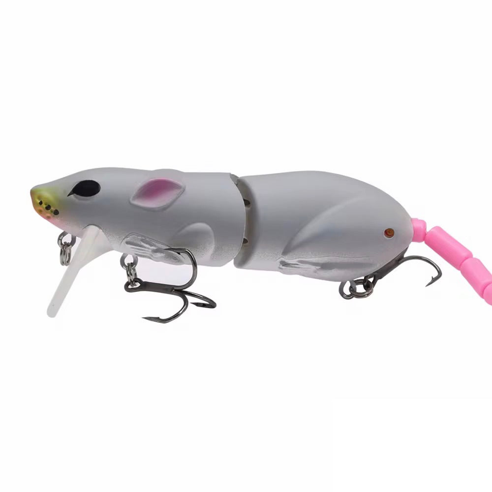 Premium Maus Wobbler 16cm – Segmentiert mit Rassel – einzeln oder 5er Set