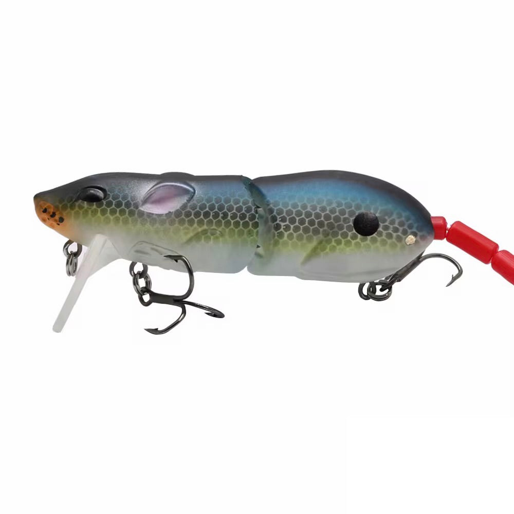 Premium Maus Wobbler 16cm – Segmentiert mit Rassel – einzeln oder 5er Set
