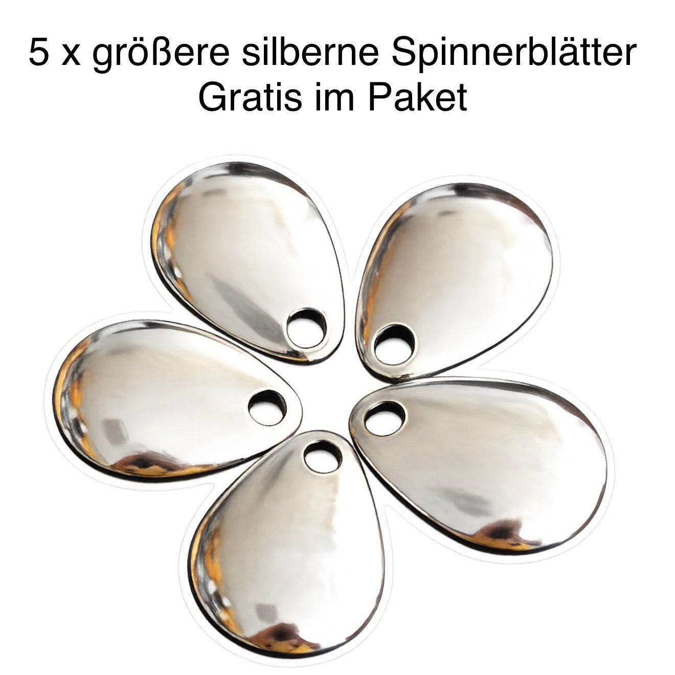 Jig Spinner Set 5er mit Box & Spinnerblätter Raubfisch Köder für Barsch & Hecht