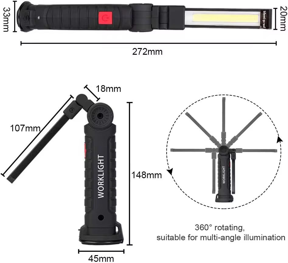 LED KFZ Arbeitsleuchte Akku Magnet Werkstattlampe Taschenlampe Handwerker Licht