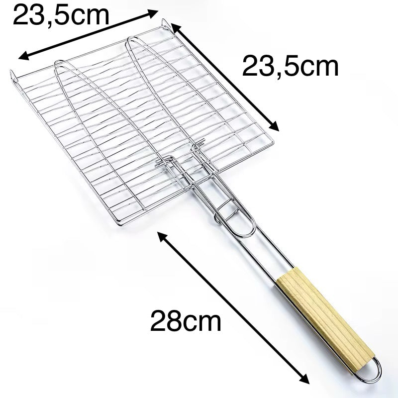 Grillkorb BBQ Set Grillgitter aus Edelstahl Grillwender für Fleisch Fisch & co