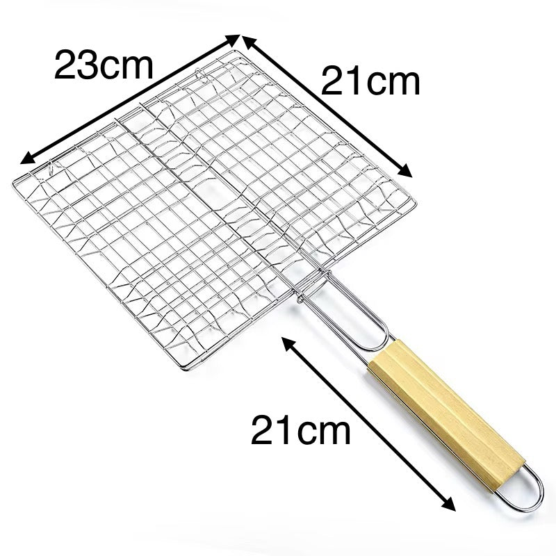 Grillkorb BBQ Set Grillgitter aus Edelstahl Grillwender für Fleisch Fisch & co