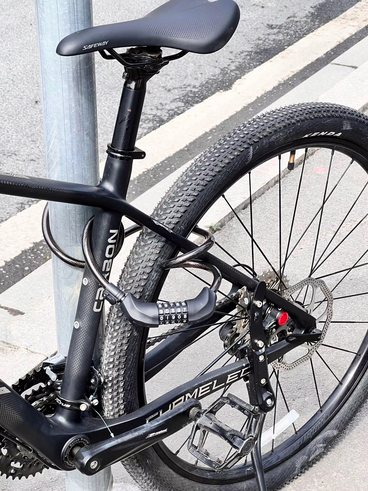 Fahrradschloss mit Zahlen Code & Halterung 115cm langes sicheres Fahrrad Schloss