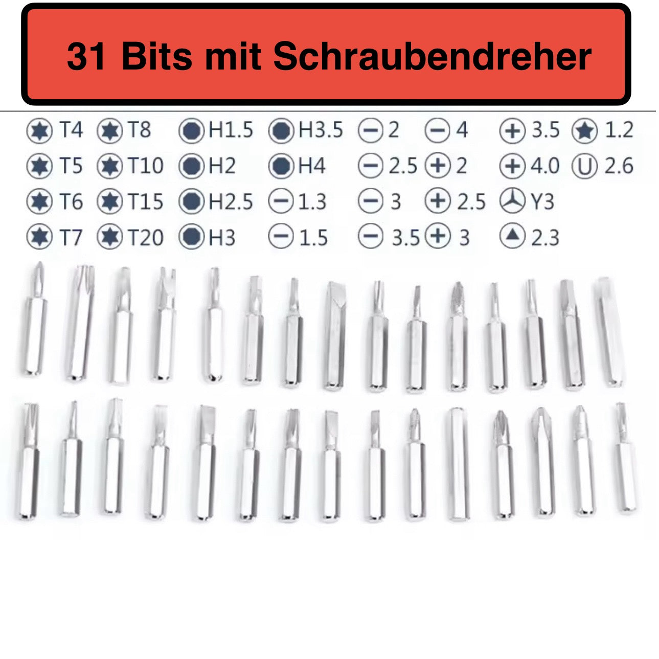 31in1 Schraubendreher Präzision Set CRV Bits für Reparatur von Handy Tablet & co