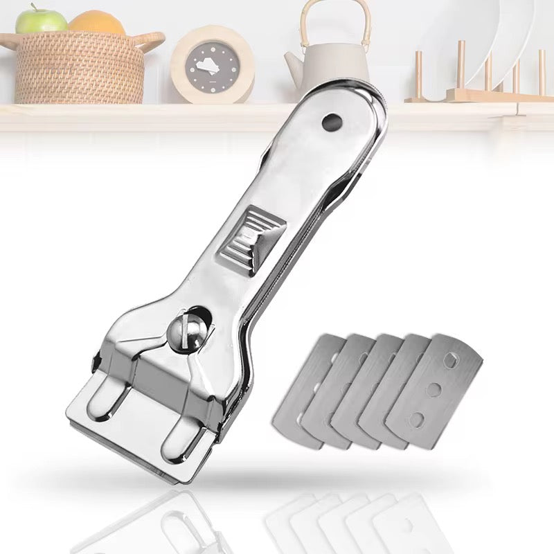 Kochfeldschaber Glasschaber Glas Tapeten Schaber + 6 Klingen Herdplatte reinigen