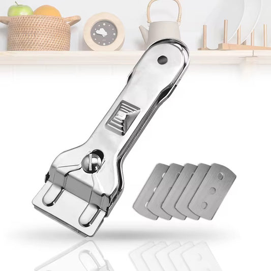 Kochfeldschaber Glasschaber Glas Tapeten Schaber + 6 Klingen Herdplatte reinigen