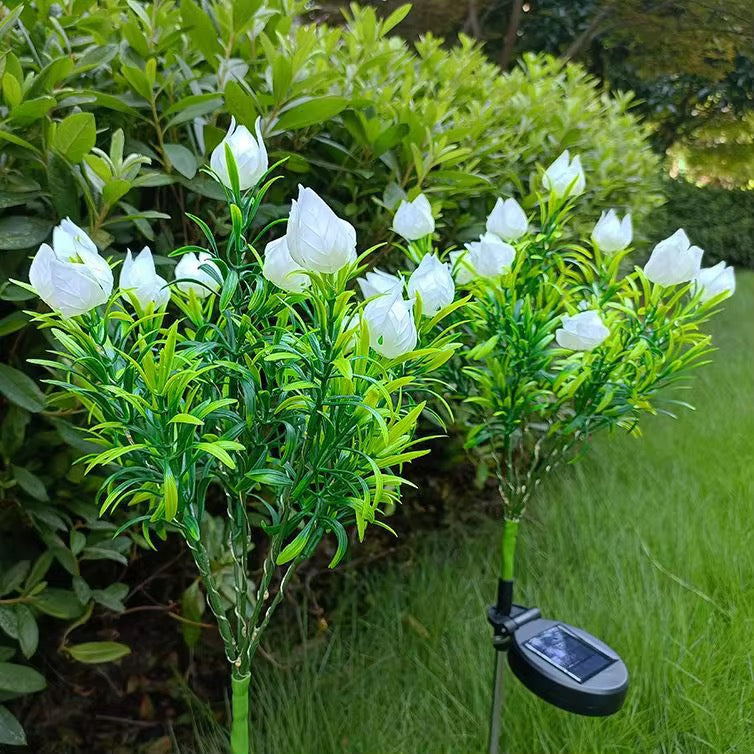 LED Solar Blumen Gartenleuchten Set Gartenlampe für Außen outdoor Solarleuchte