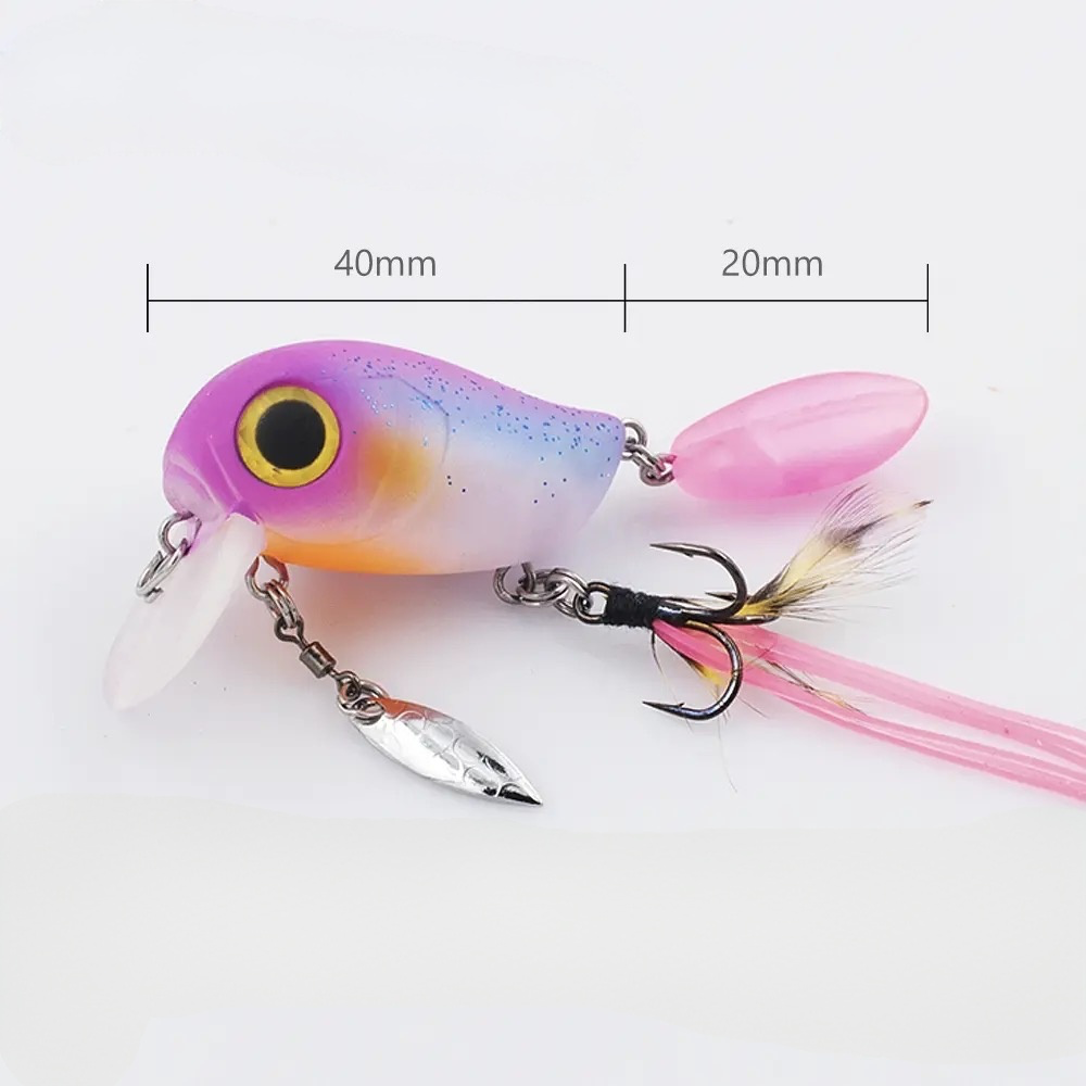 Spinnerbait Wobbler 40mm – Spinnköder mit Spinnerblatt & Federdrilling