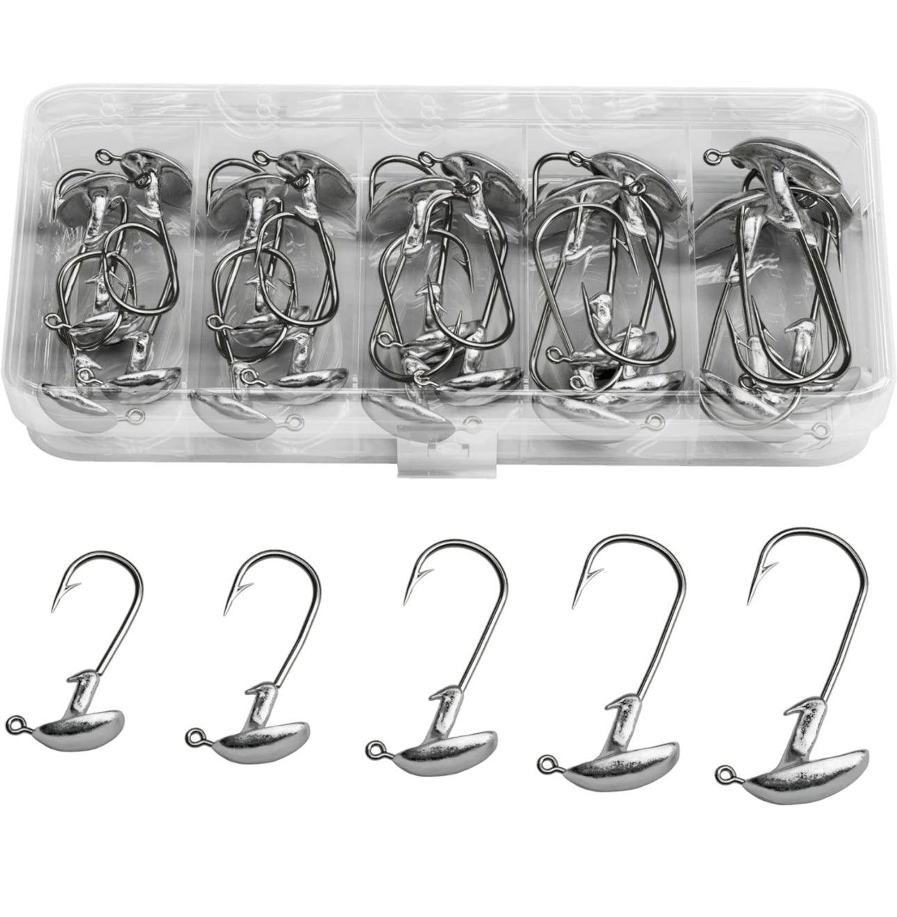 Tumbler Jig Haken Set 25 Stück Jigkopf Sortiment 3,5-14g mit Box