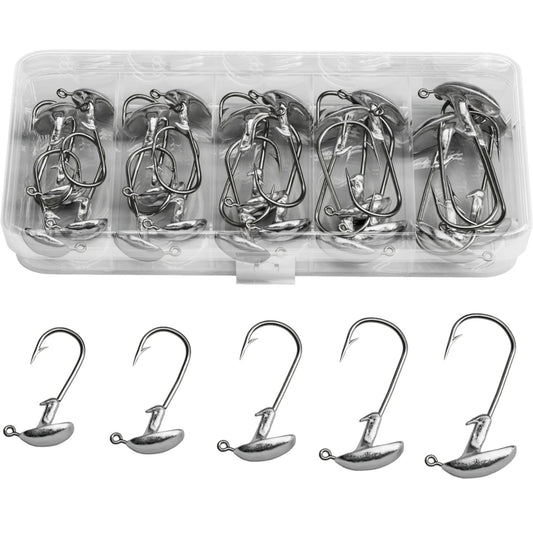 Tumbler Jig Haken Set 25 Stück Jigkopf Sortiment 3,5-14g mit Box