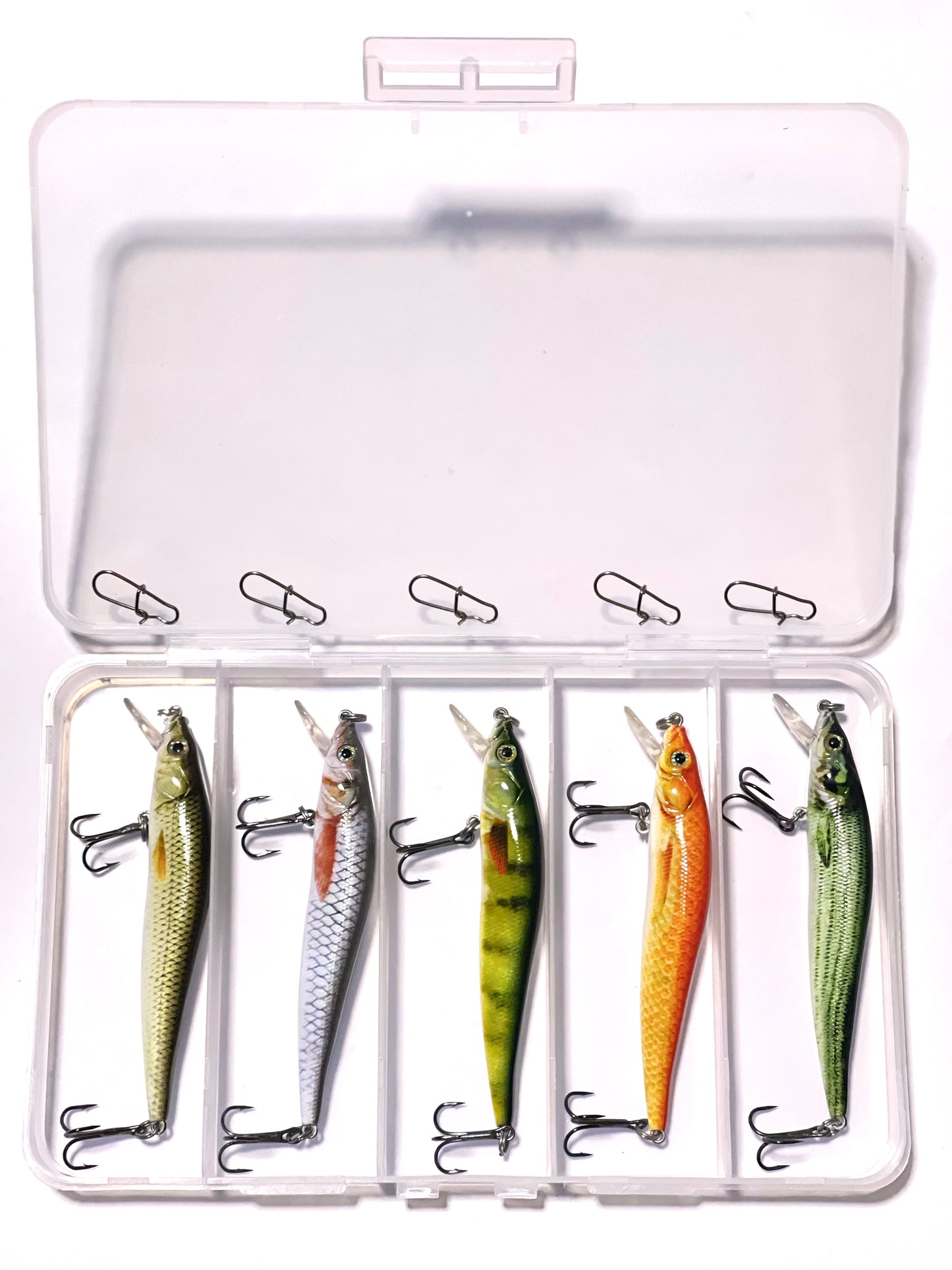 5er Set Wobbler Angelköder – Schwimmender Raubfisch Kunstköder mit Rassel