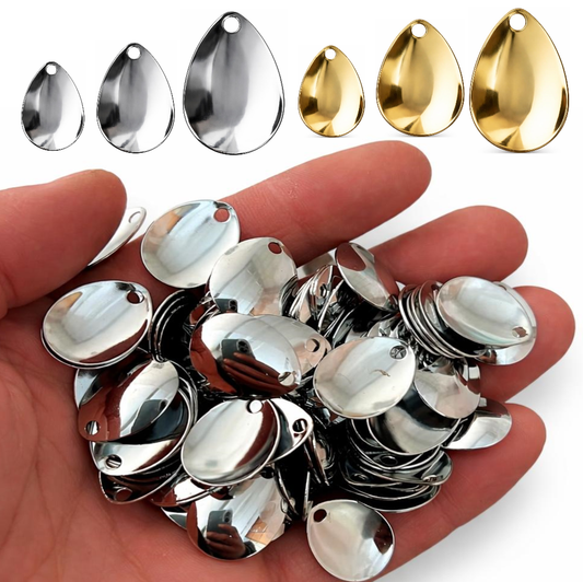 Spinner Blätter Ersatzblätter Spinnerbau Gold / Silber Blätter Blades Lockblatt