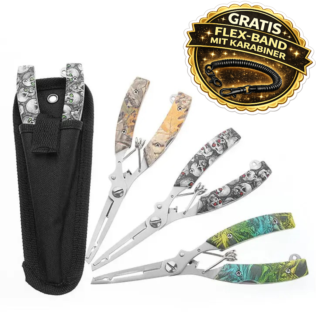 Multifunktions Angelzange mit Messer & Säge inkl. Tasche & Flexband