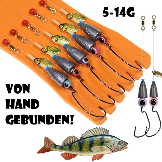 Carolina Rig / Texas Rig 5-14g von Hand gebundene Angel Montagen mit Bullet Blei