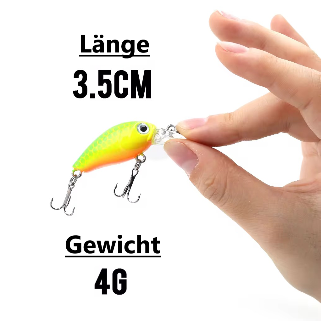Mini Crankbait Wobbler Set mit Köderbox für Forelle & Barsch