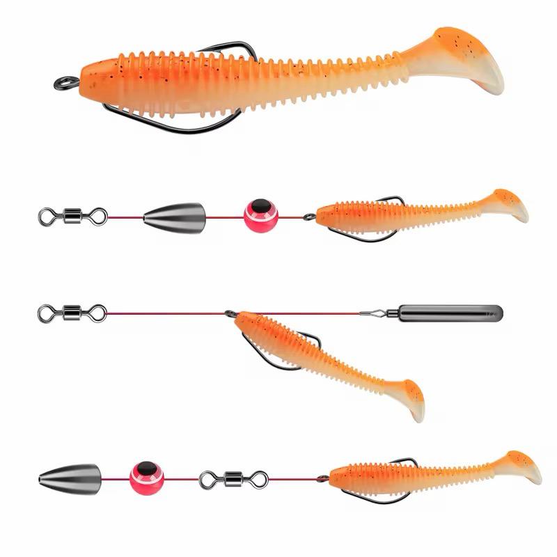 Offsethaken Set 50 Stück Offset Haken Box Raubfisch Angeln Angel Zubehör