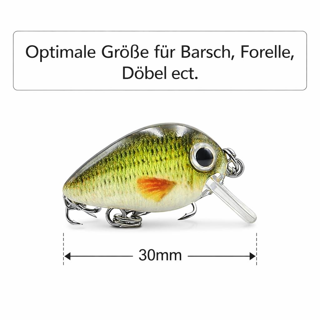 Mini Wobbler Set zum UL Angeln Crankbait Kunstköder für Forelle, Barsch & co