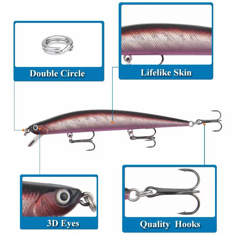 Zander Wobbler 12 cm Hardbait Künstköder Set Raubfisch Köder zum Spinnfischen