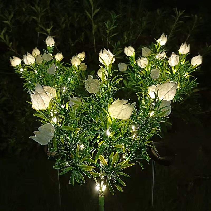 LED Solar Blumen Gartenleuchten Set Gartenlampe für Außen outdoor Solarleuchte