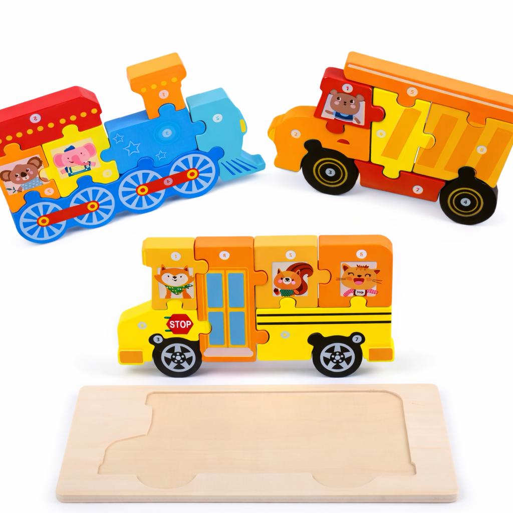 Steckpuzzle Holzspielzeug Puzzle für Kinder ab 1 2 3 Jahren Montessori Spielzeug