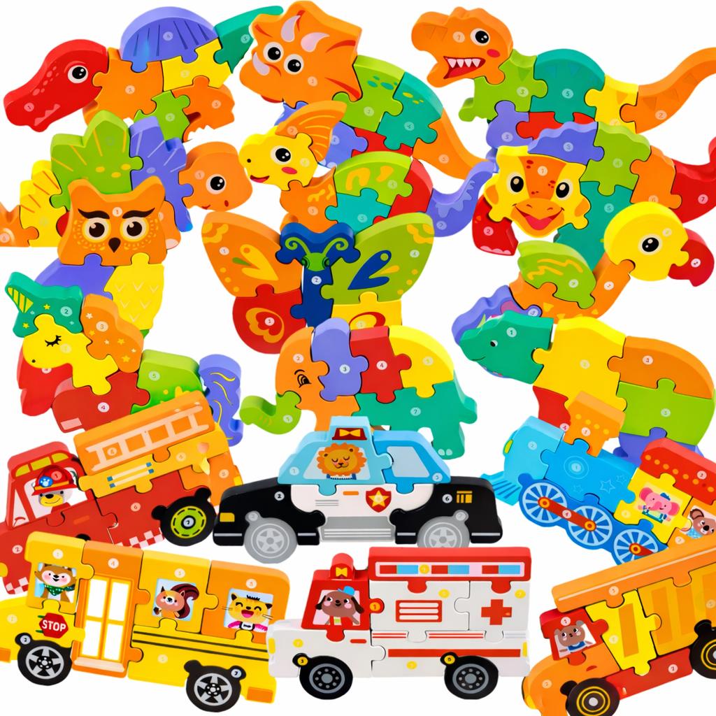 Steckpuzzle Holzspielzeug Puzzle für Kinder ab 1 2 3 Jahren Montessori Spielzeug