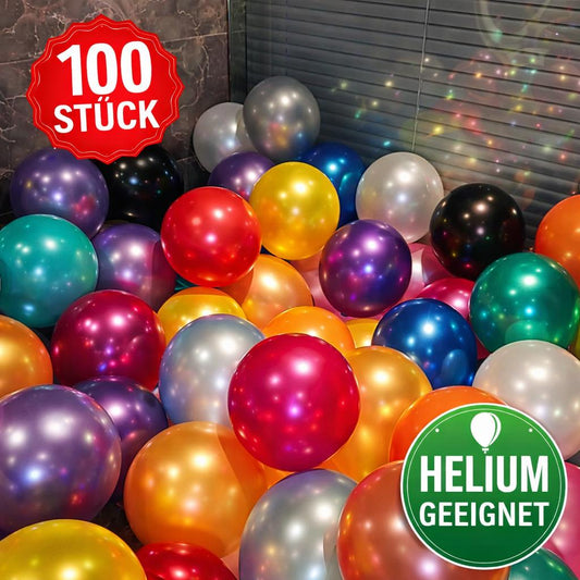 Luftballon Set 100 Stück Party Luftballons Helium geeignet Naturlatex Ballons