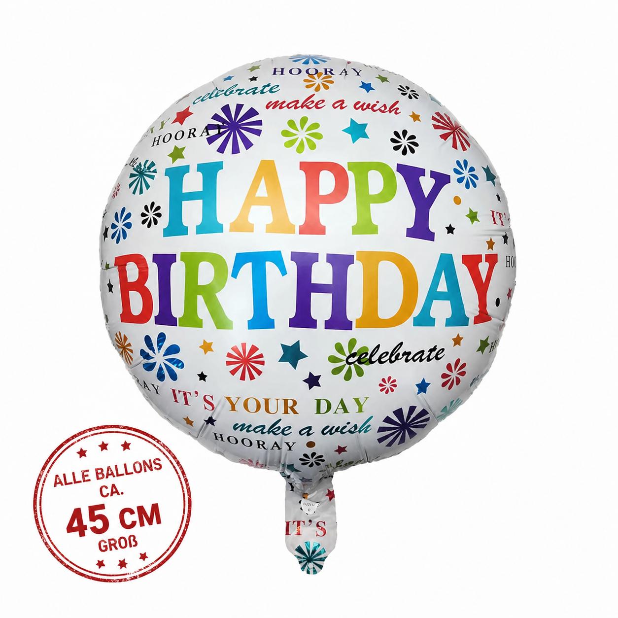Folienballon 2er Pack Geburtstag Luftballons Happy Birthday Helium Ballon Dekoration