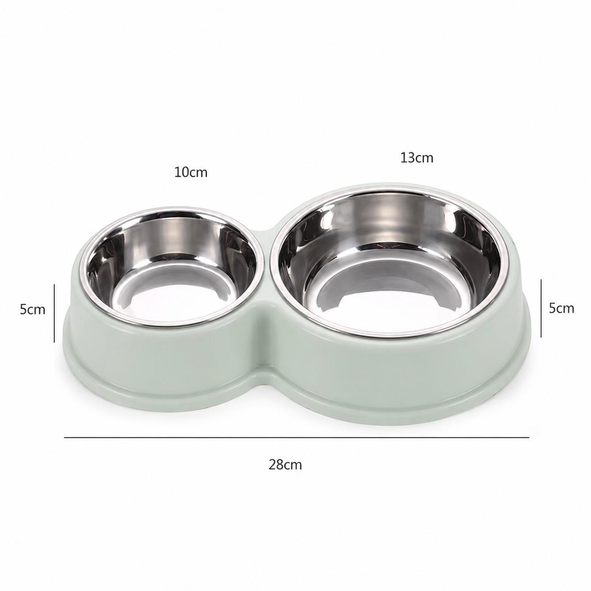 Doppel Futternapf aus Edelstahl Anti Slip Futter / Wasser Napf für Hund & Katze