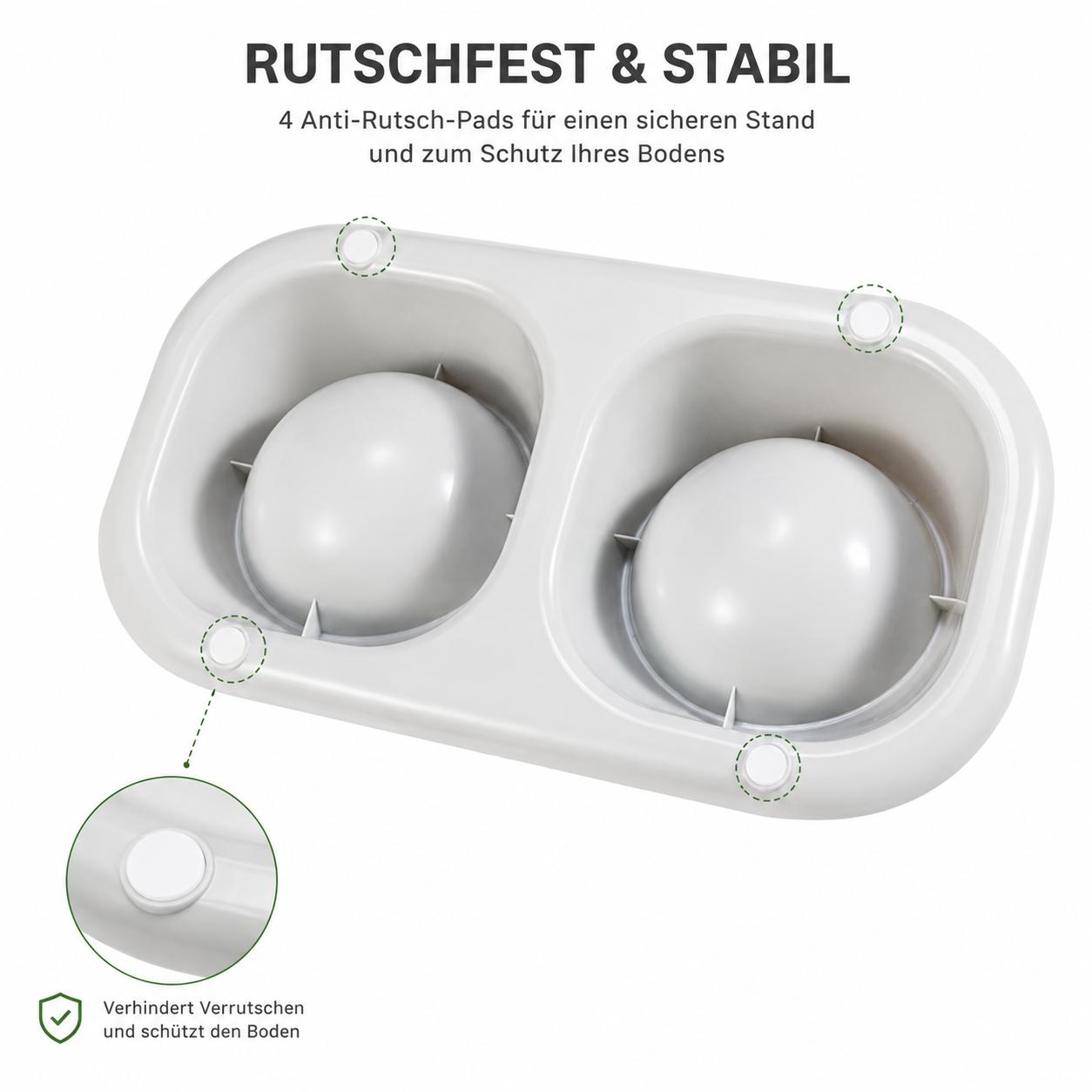 Edelstahl Napf - Doppel Futternapf Wassernapf Fressnapf für Hunde & Katzen