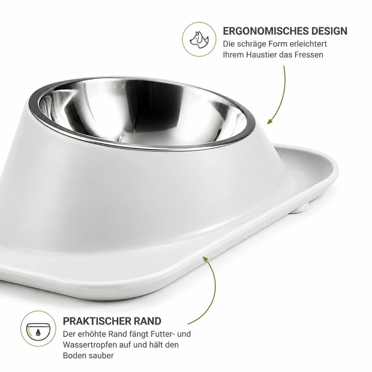 Edelstahl Napf - Doppel Futternapf Wassernapf Fressnapf für Hunde & Katzen