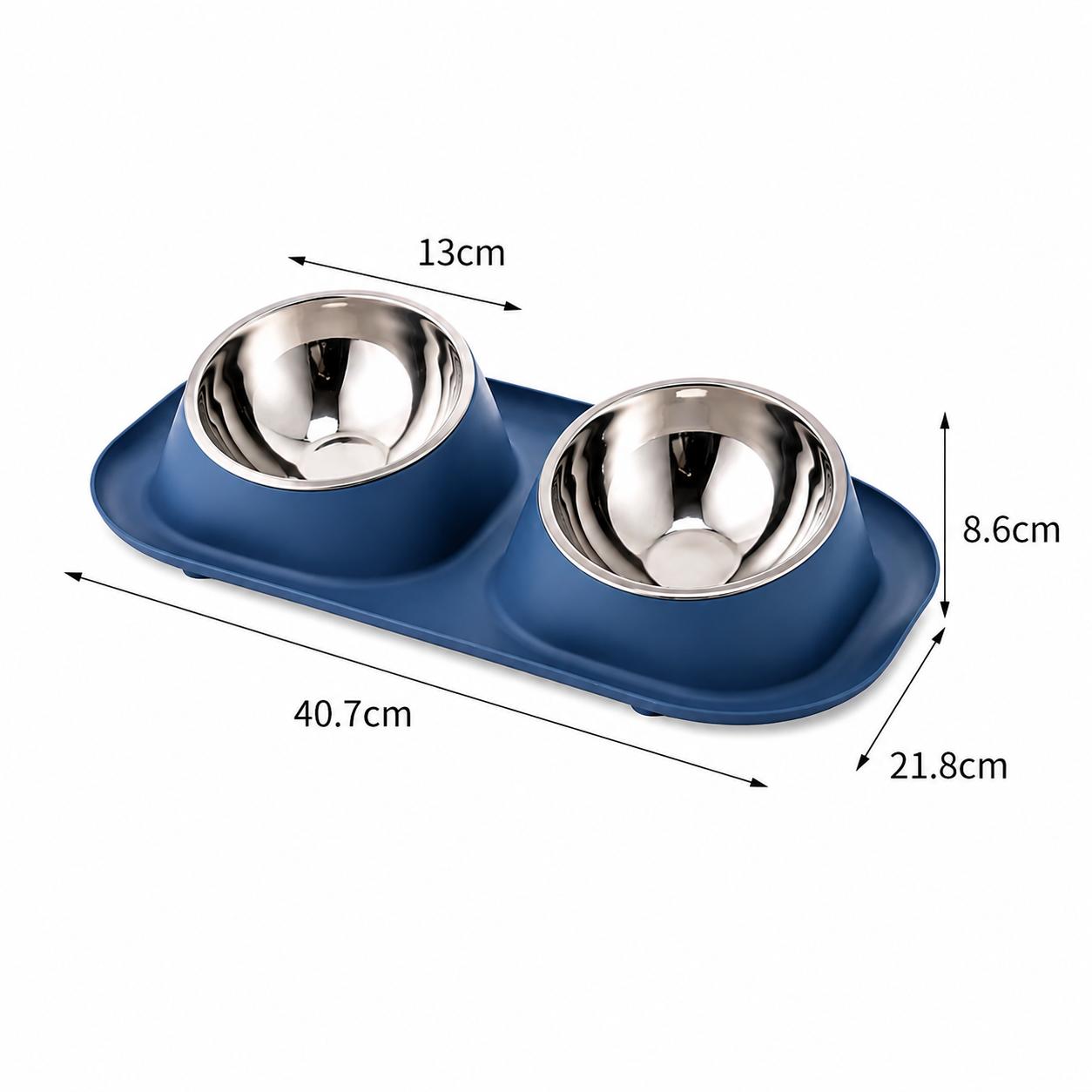 Edelstahl Napf - Doppel Futternapf Wassernapf Fressnapf für Hunde & Katzen