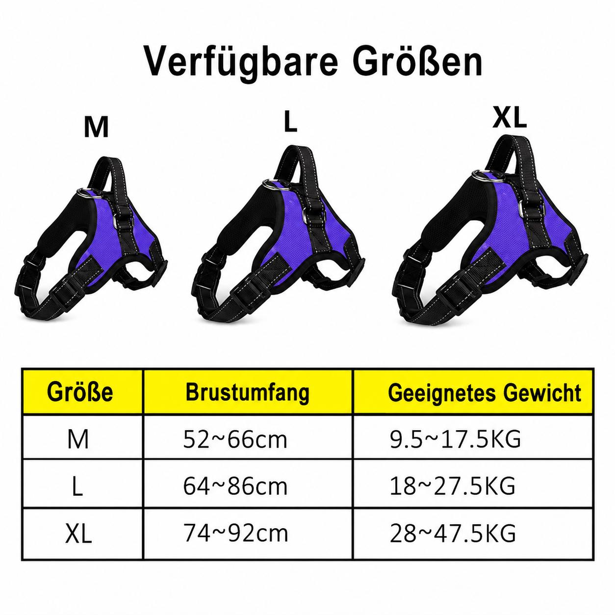 Hundegeschirr Gepolstert Sicherheitsgeschirr verstellbares Hunde Brustgeschirr