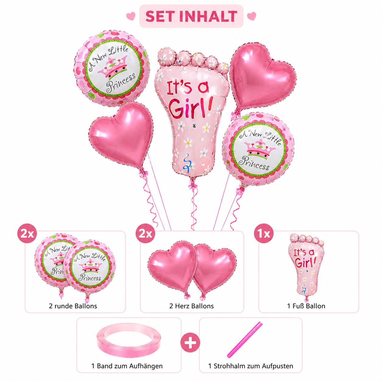 Gender Reveal Party Ballons Junge Mädchen Baby Shower Girl or Boy Folienballons