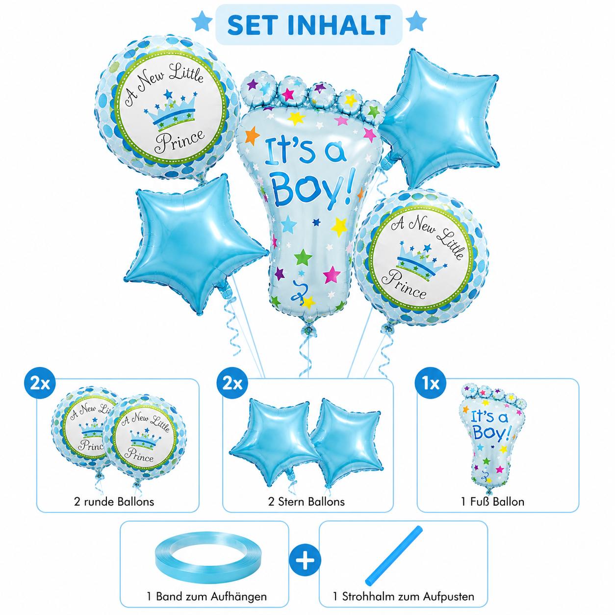Gender Reveal Party Ballons Junge Mädchen Baby Shower Girl or Boy Folienballons