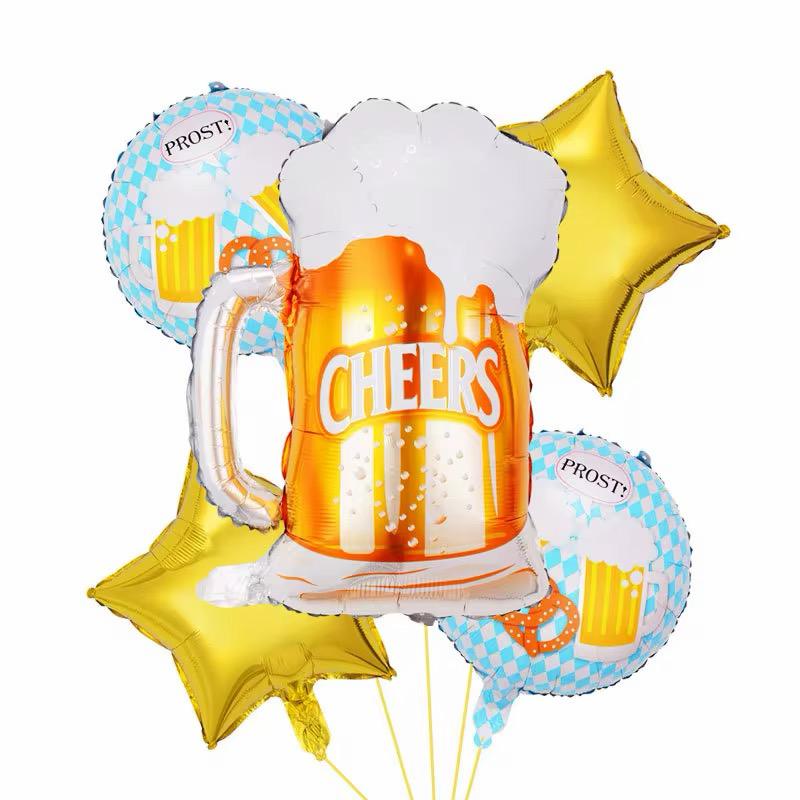 Geburtstags Luftballon Set Champagnerflasche Happy Birthday Party Deko Ballons