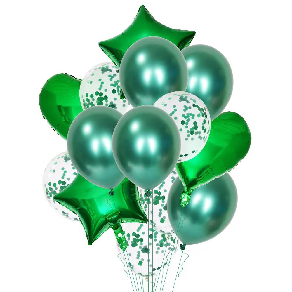 Party Ballon Set 14 Teilig Herz & Sternballons Konfetti Geburtstag Luftballons