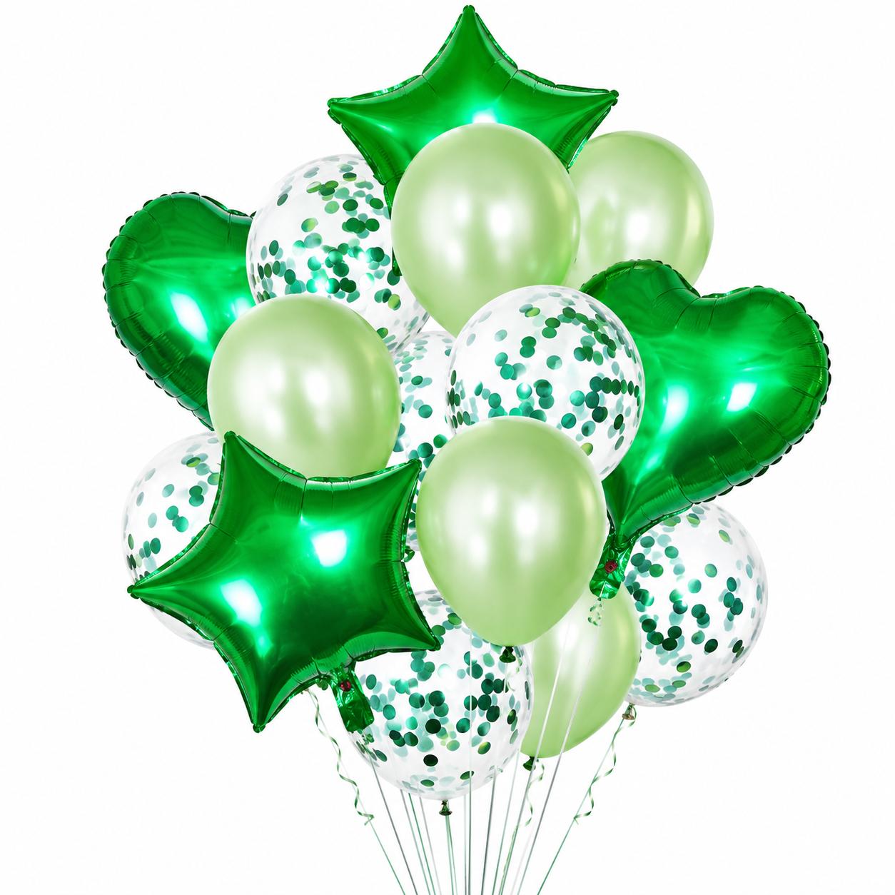 Luftballon Set 14 Teilig Herz Stern Ballons Geburtstag Deko Konfetti Luftballons