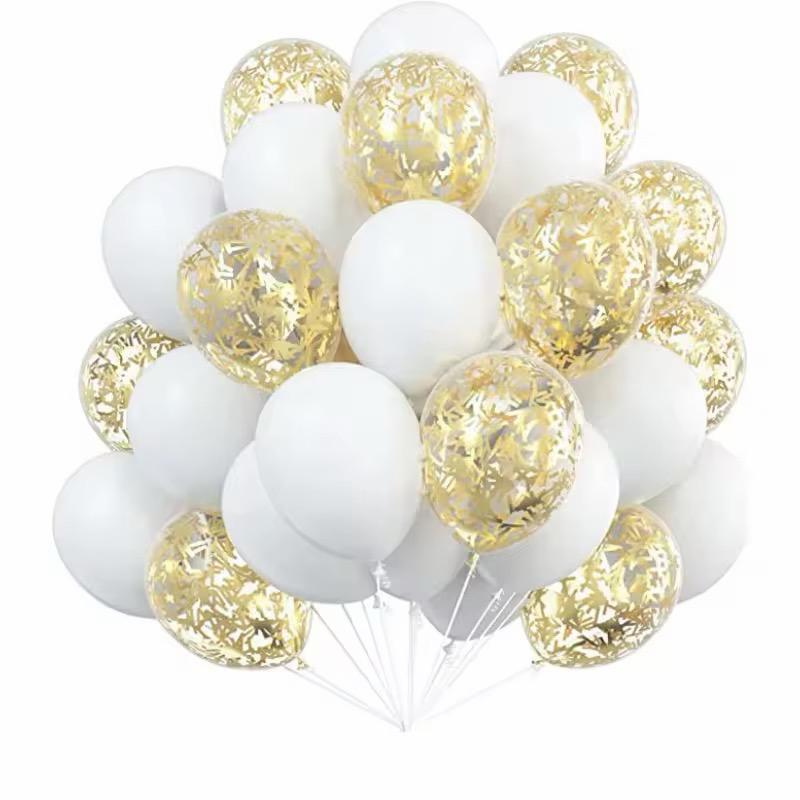 Luftballon Set 30 Stück Konfetti Ballons Gold Silber Blau Party Deko Geburtstag