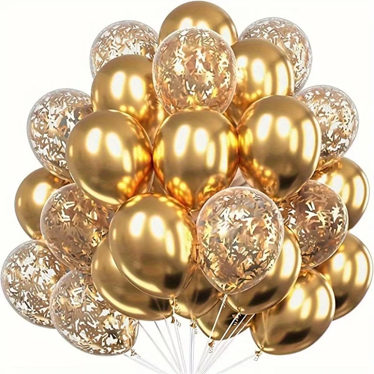 Metallic Luftballons Konfetti Set 30 Stück Helium Party Deko Geburtstag Hochzeit