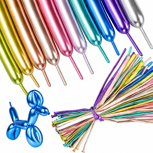 100x Modellierballons Metallic Ballonmodellage XXL Luftballons Ballontiere & co