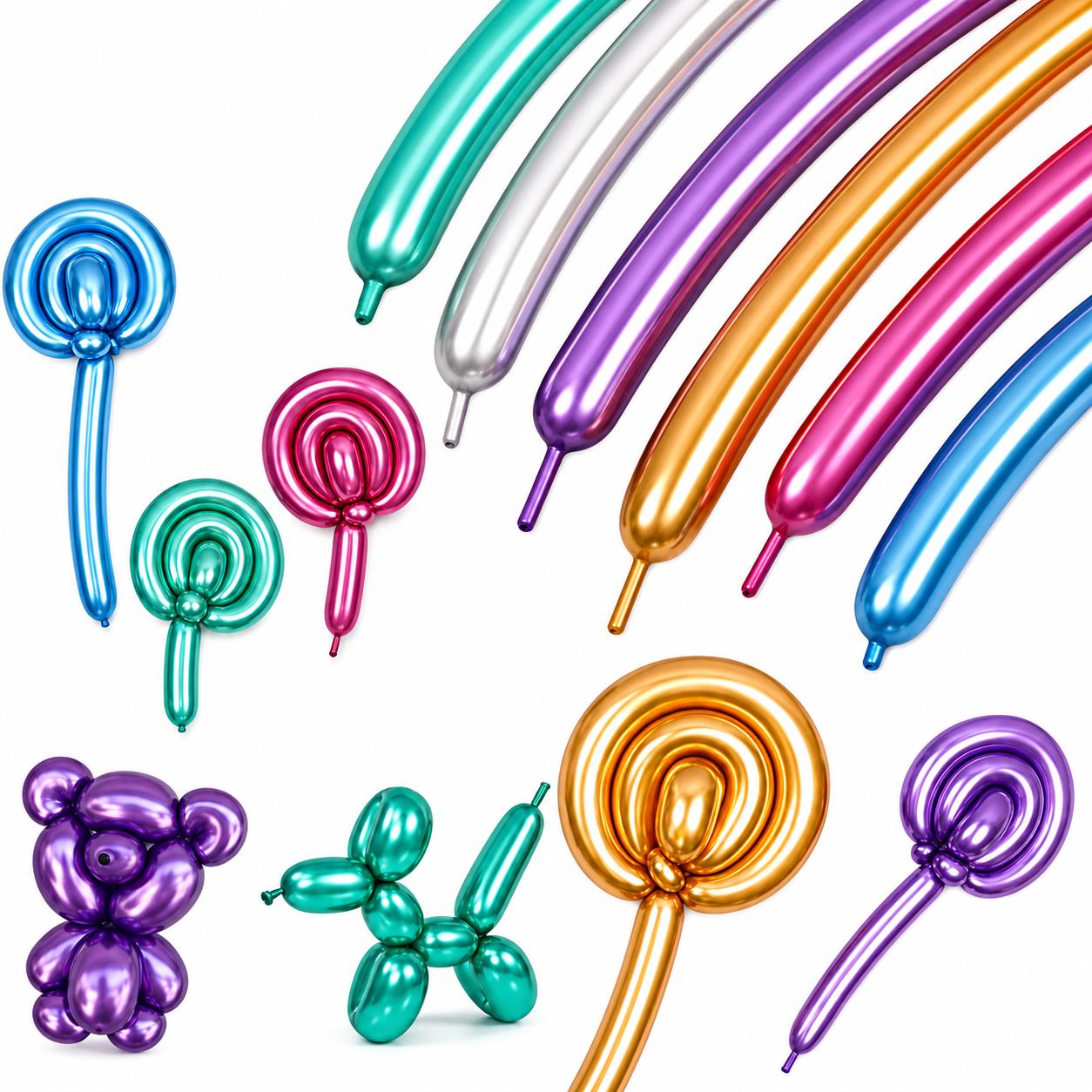 100x Modellierballons Metallic Ballonmodellage XXL Luftballons Ballontiere & co