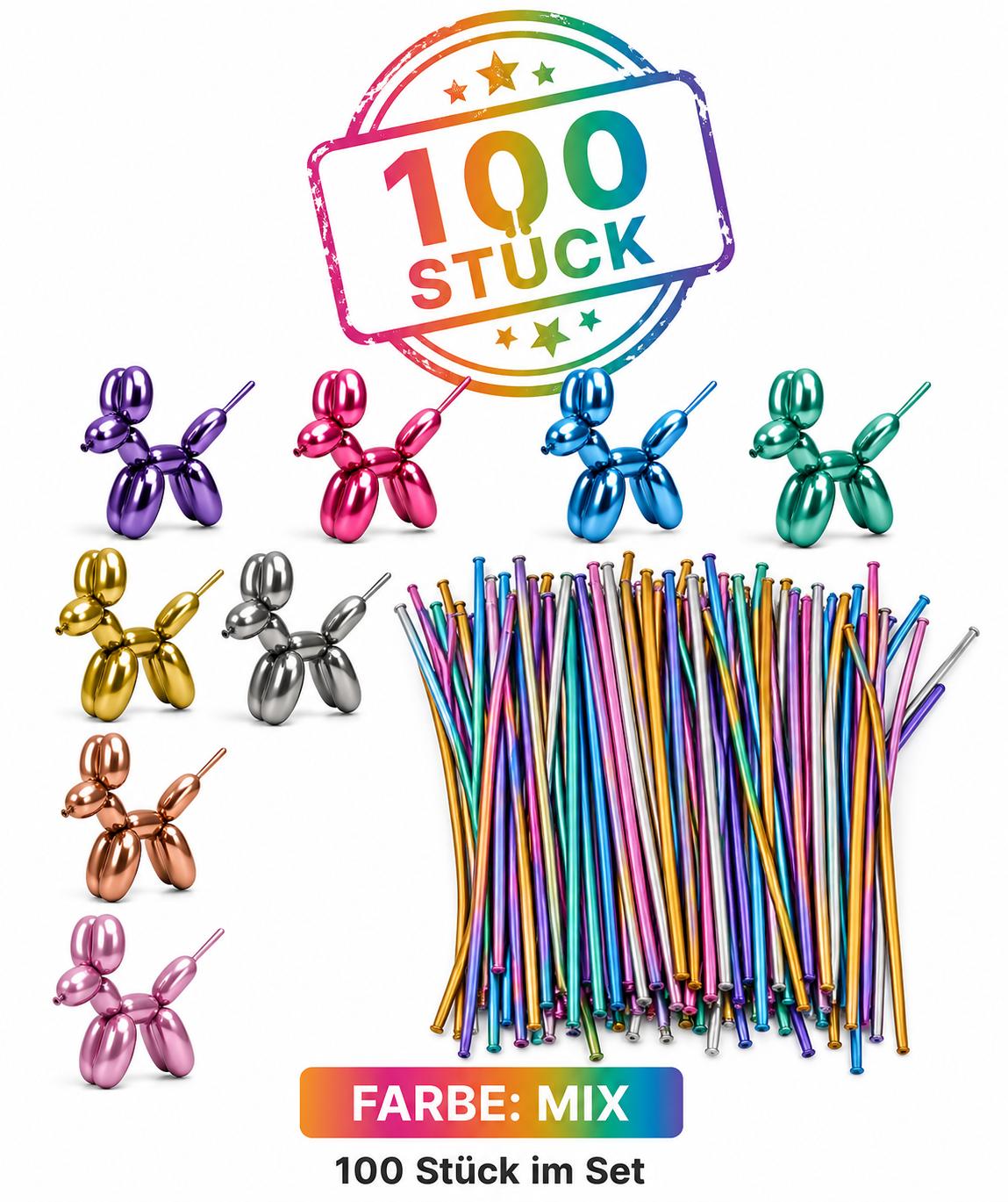 100x Modellierballons Metallic Ballonmodellage XXL Luftballons Ballontiere & co