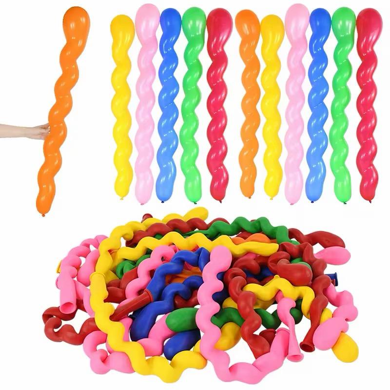 100x Spiral Luftballons Bunt XXL bis 115cm Party Deko Kindergeburtstag Ballons