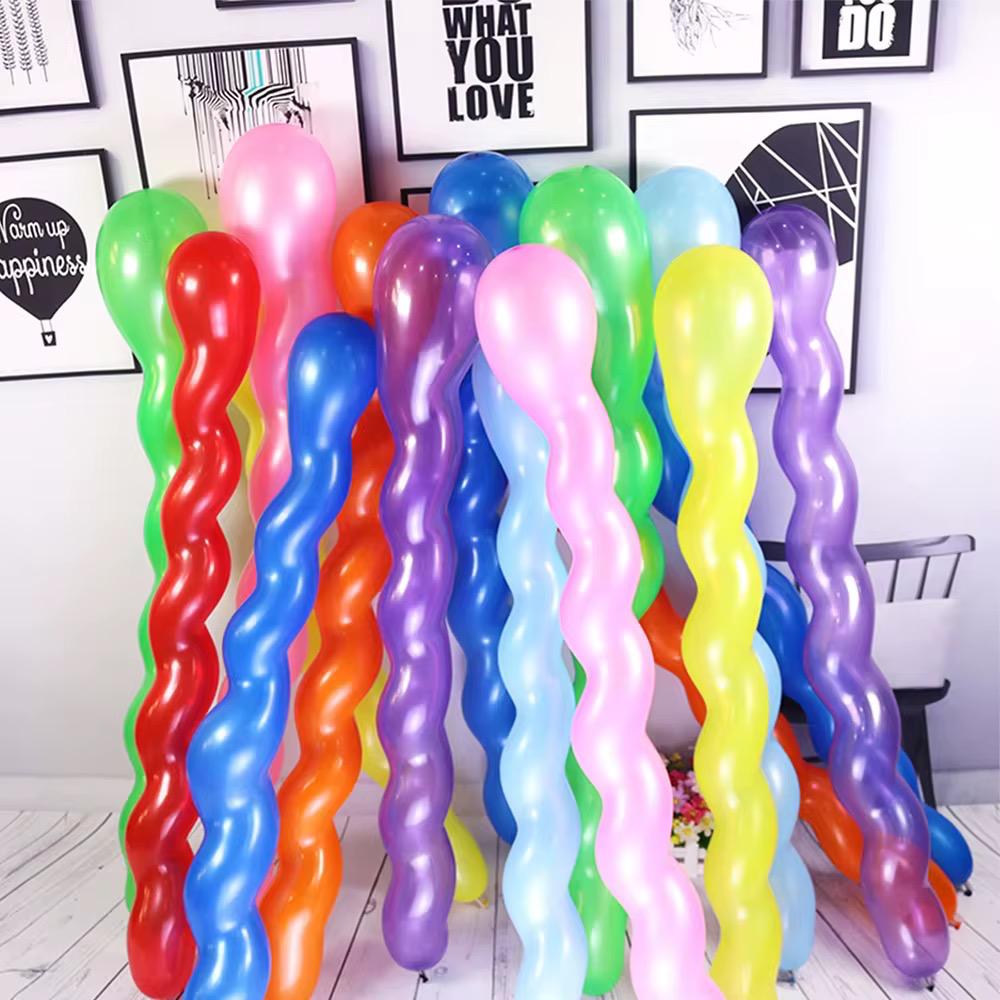 100x Spiral Luftballons Bunt XXL bis 115cm Party Deko Kindergeburtstag Ballons