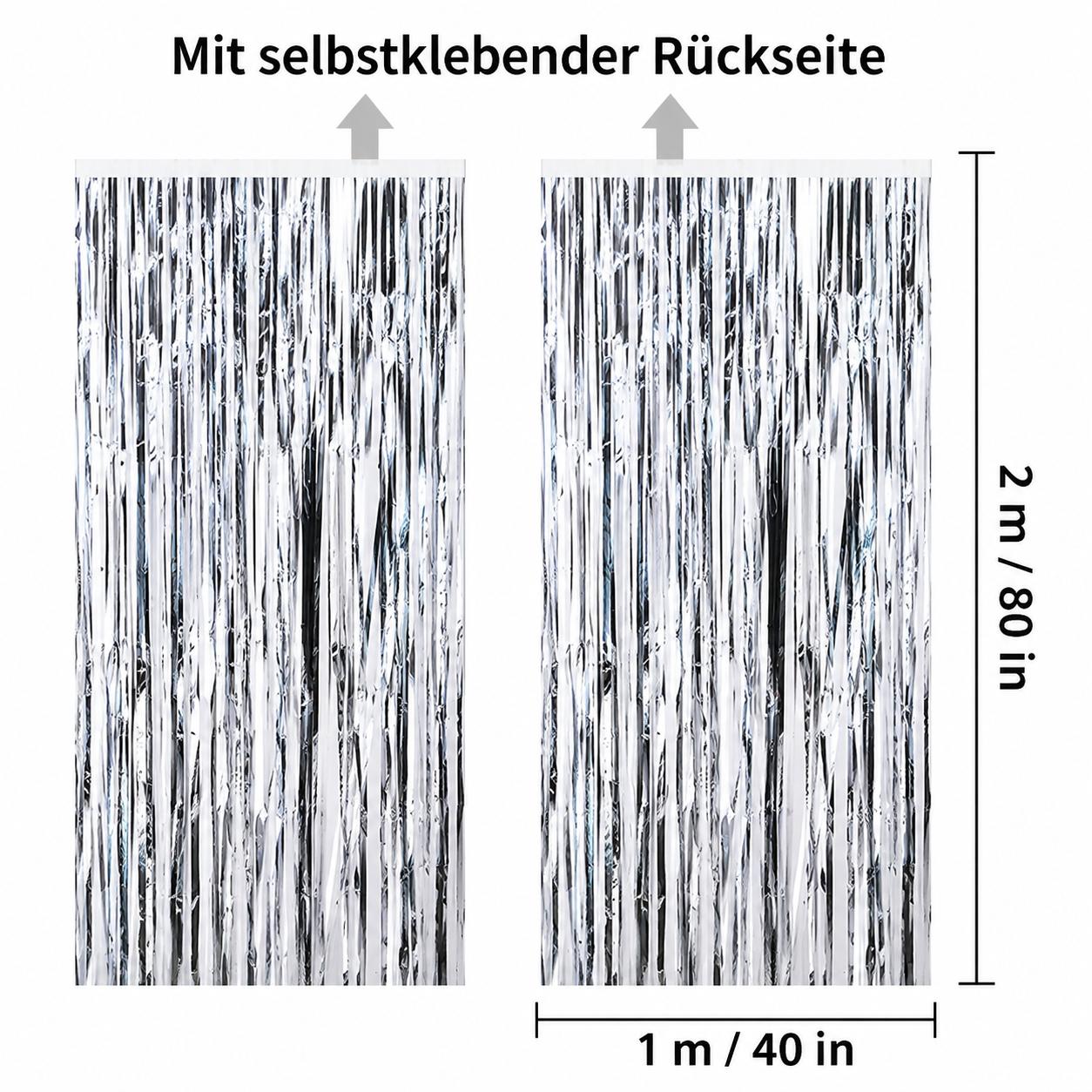 Lametta Vorhang Party Deko Fotohintergrund Metallic 100x200cm Wand Dekoration
