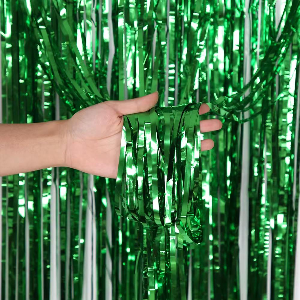Lametta Vorhang Party Deko Fotohintergrund Metallic 100x200cm Wand Dekoration