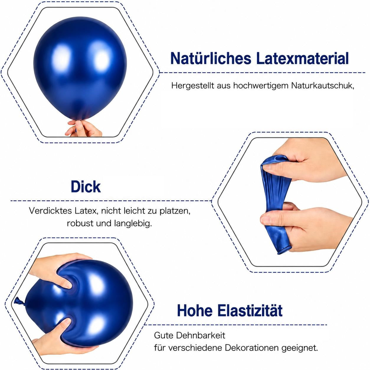 XXL Ballongirlande Blau Silber Geburtstag Ballonbogen Deko Party Dekoration