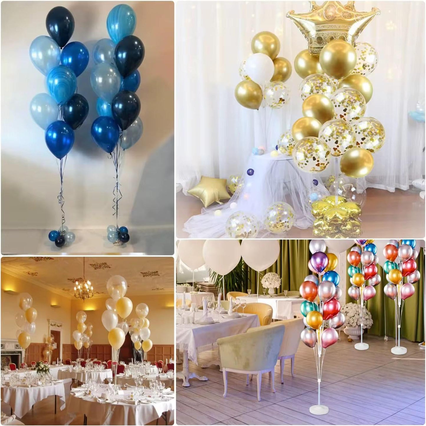2x Ballonständer Set Luftballon Halter Ständer für Tisch & Boden Party Deko